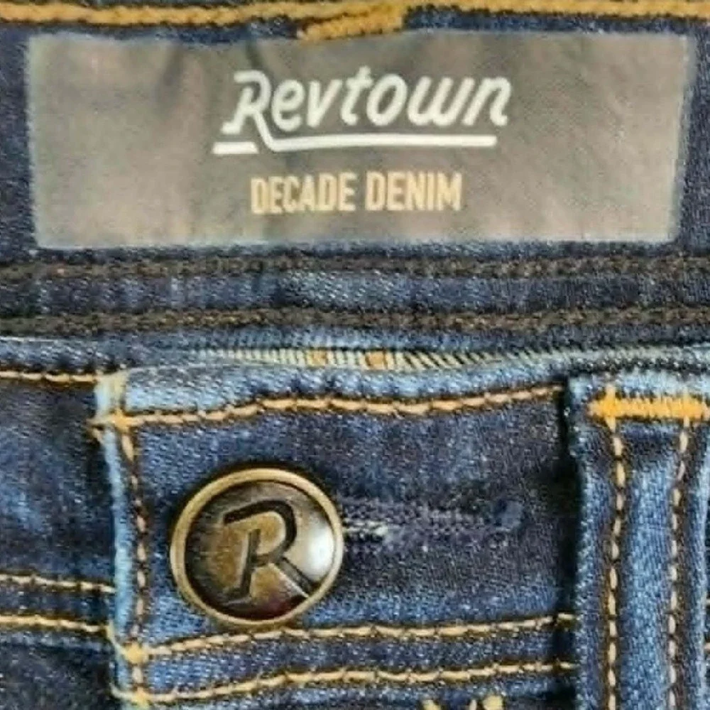 Revtown‎ Decade Denim Dark Wash Blue Mens 31x30 Slim Straight Stretch Jeans